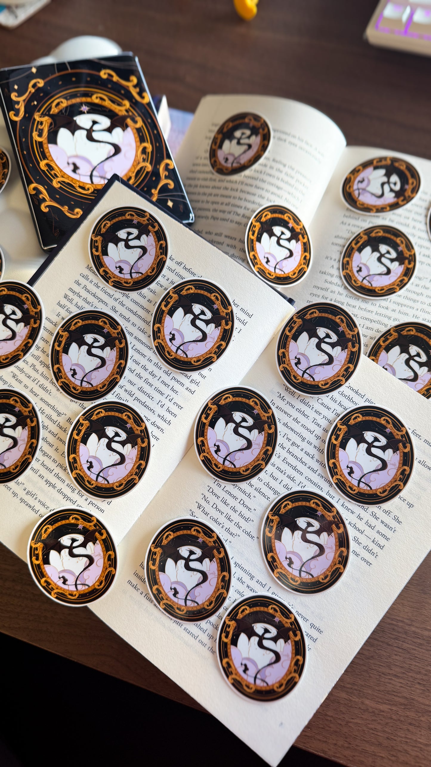 Gilded Dragon E-Reader Decal Sticker